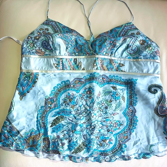 Tokito floral-print sequinned blue camisole - Picture 7 of 8